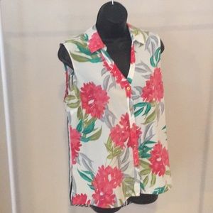 Alfani hi/low button blouse